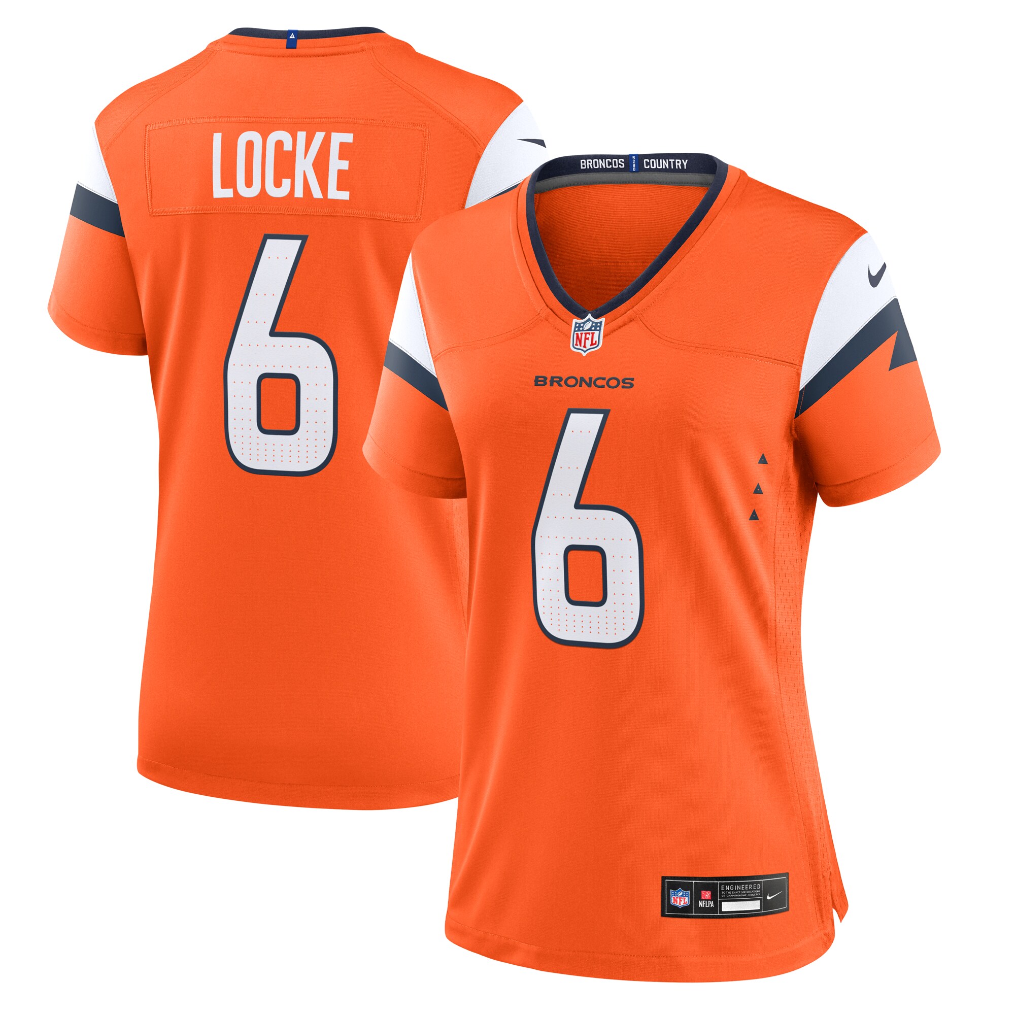 Denver Broncos P.J. Locke Orange Team Game NFL Jersey Women's