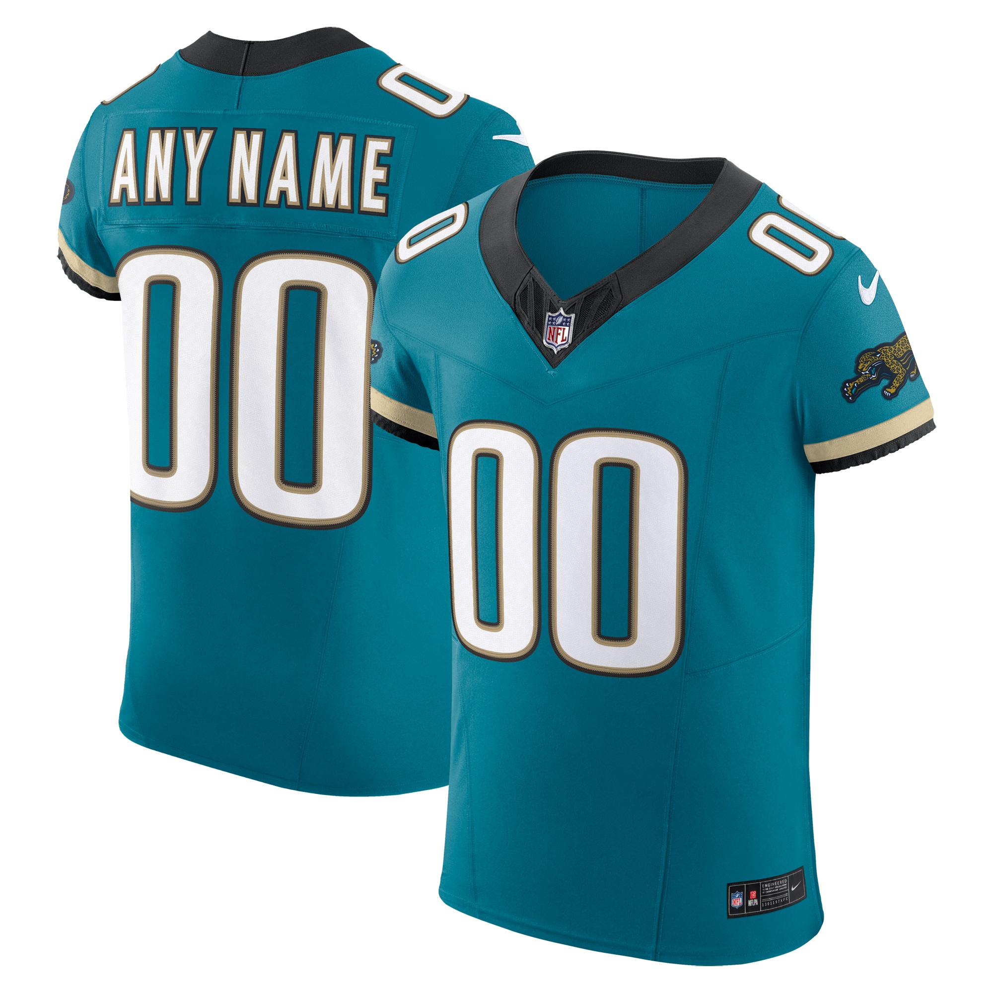 Jacksonville Jaguars Teal Alternate Vapor F.U.S.E. Elite Custom NFL Jersey Men's