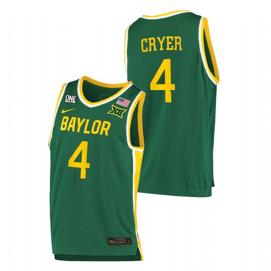 Baylor Bears 4 LJ Cryer 2023 Green College NCAA Jersey Men's