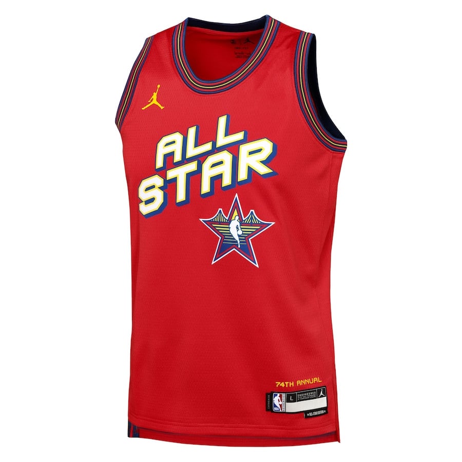 Nikola Jokic 15 All Star Swingman Tea Red NBA Jersey Youth