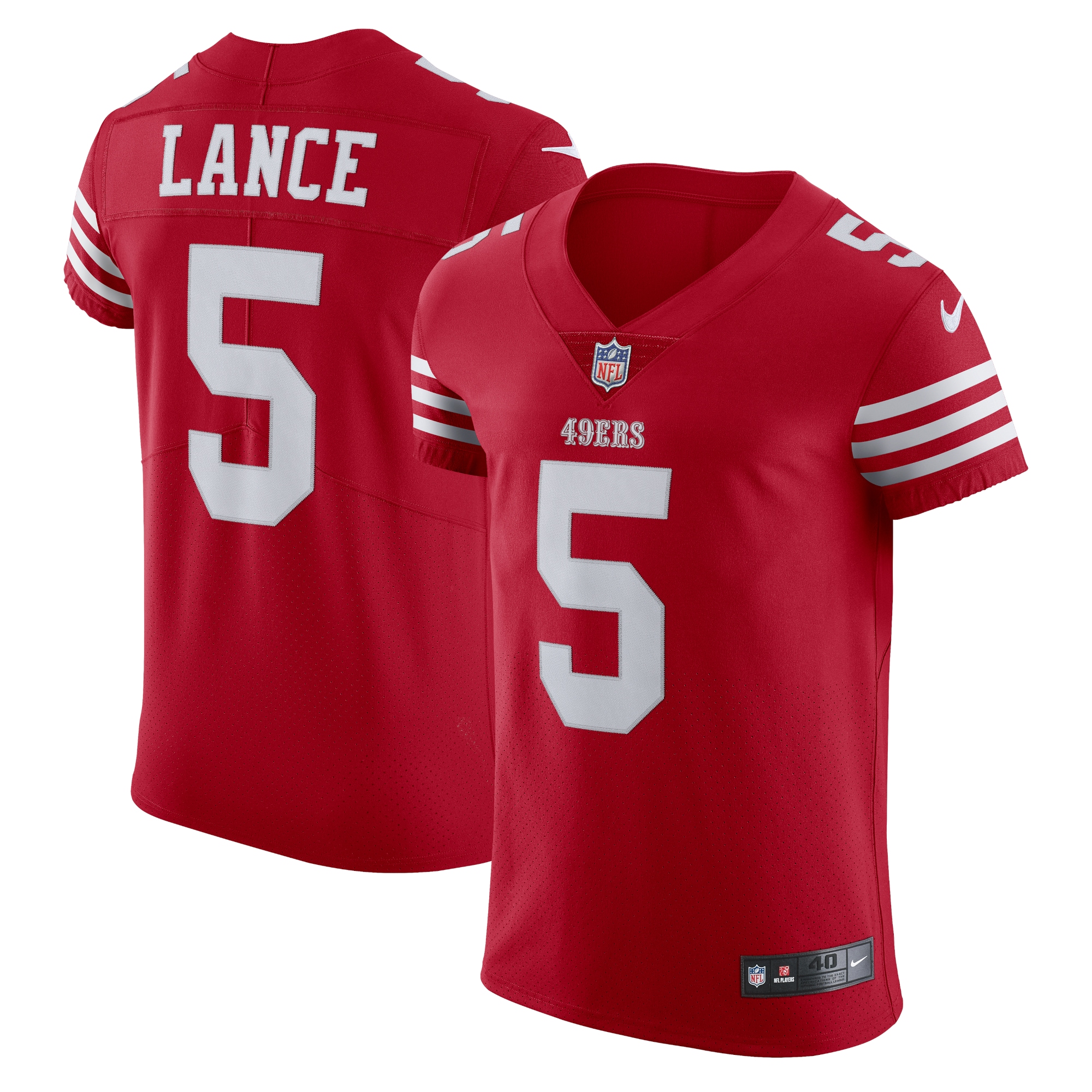 San Francisco 49ers Trey Lance Scarlet Vapor Elite NFL Jersey Men's