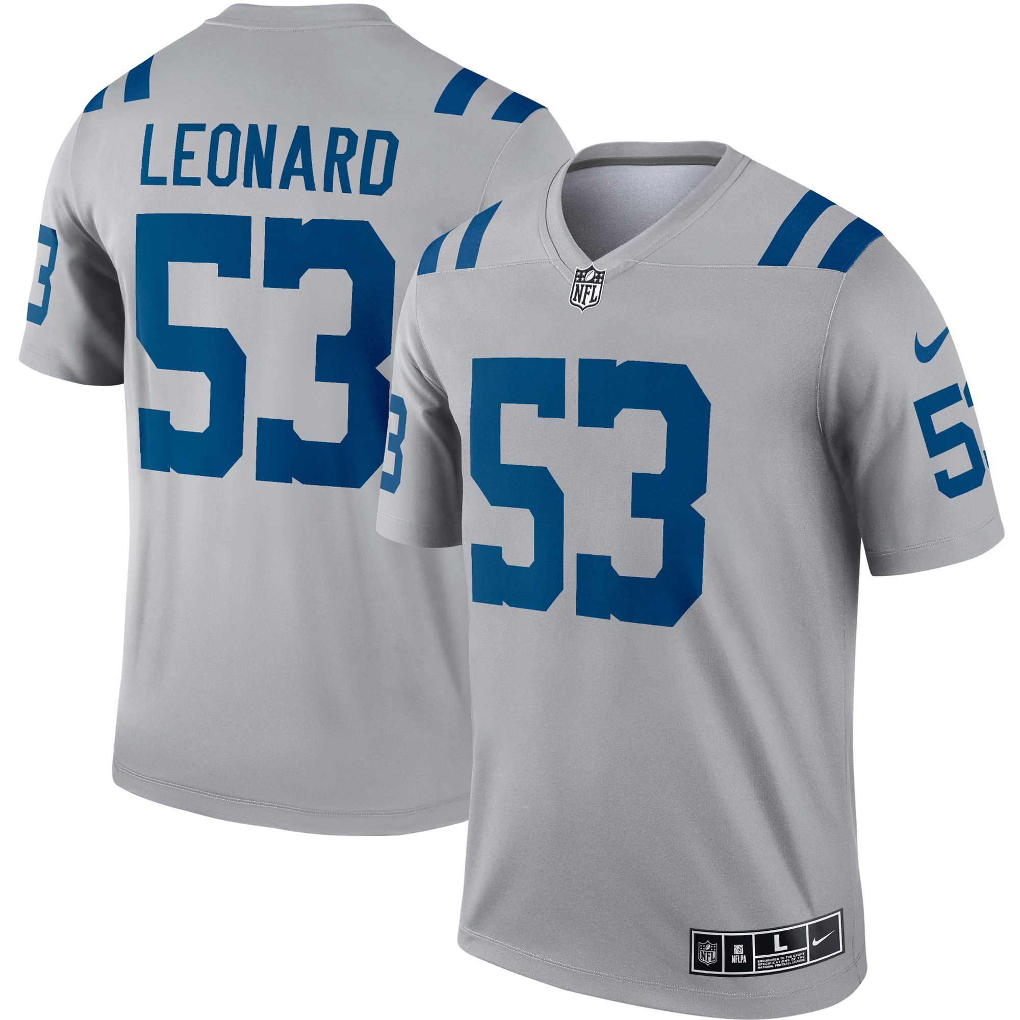 Indianapolis Colts Shaquille Leonard Gray Inverted Legend Player Performance Top NFL Jersey Men's