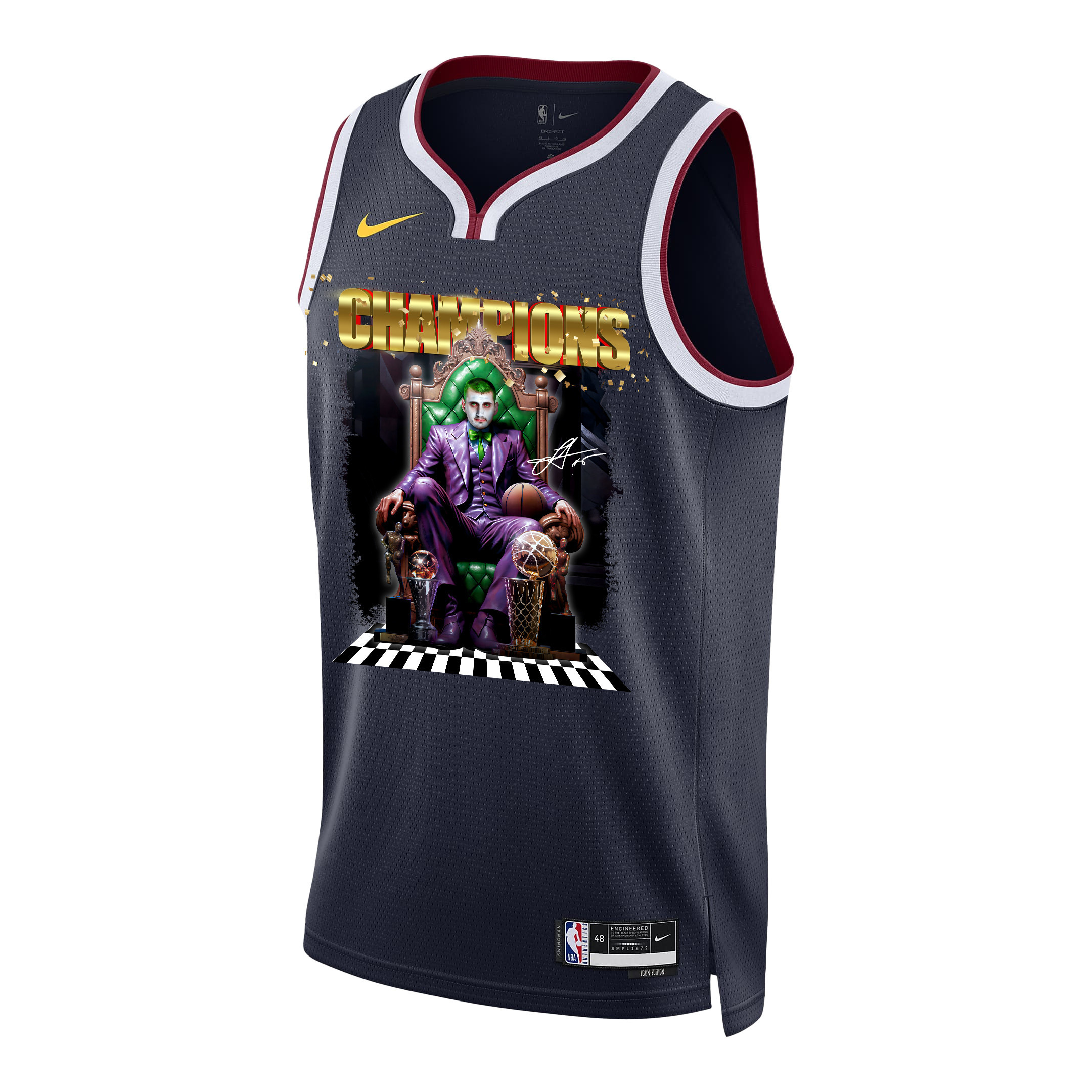 Nikola Joki? Denver Nuggets The Big Joker 2023 Final Champions Swingman Black NBA Jersey Men's