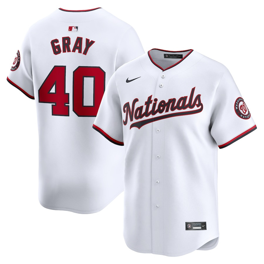 Josiah Gray 40 Washington Nationals Home Limited White MLB Jersey Men's