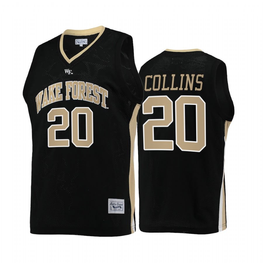 John Collins 20 Wake Forest Demon Deacons Black College Retro NCAA Jersey Men's