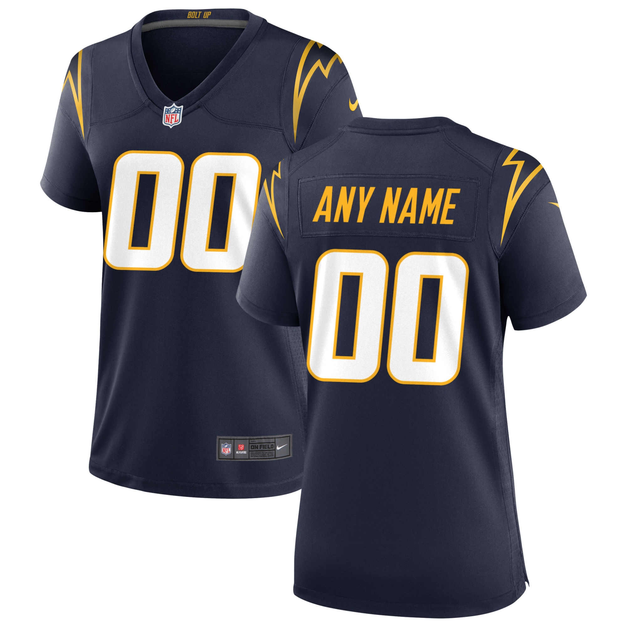 Los Angeles Chargers Navy Alternate Custom Game NFL Jersey Women's