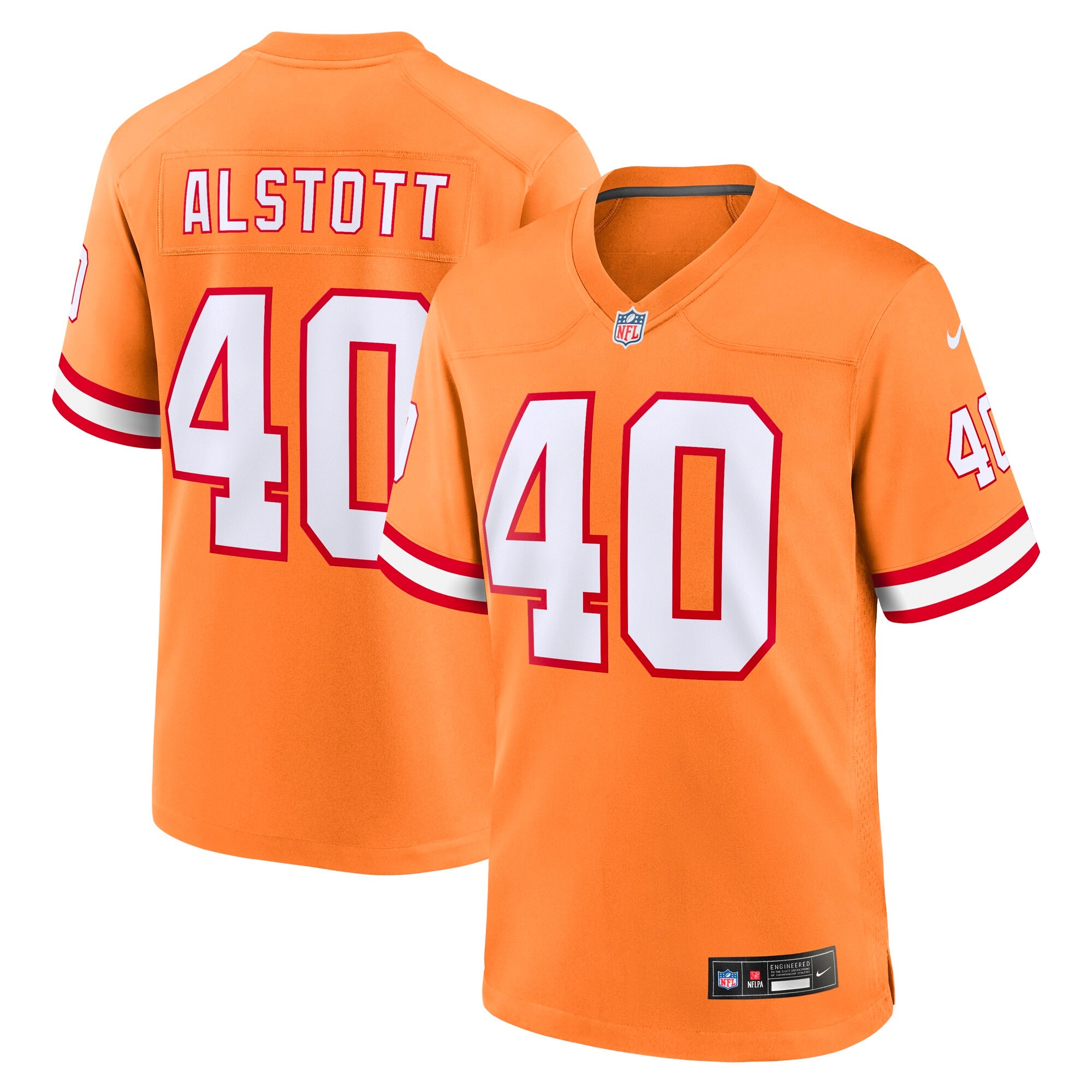 Tampa Bay Buccaneers Mike Alstott Orange Retired Player Game NFL Jersey Youth