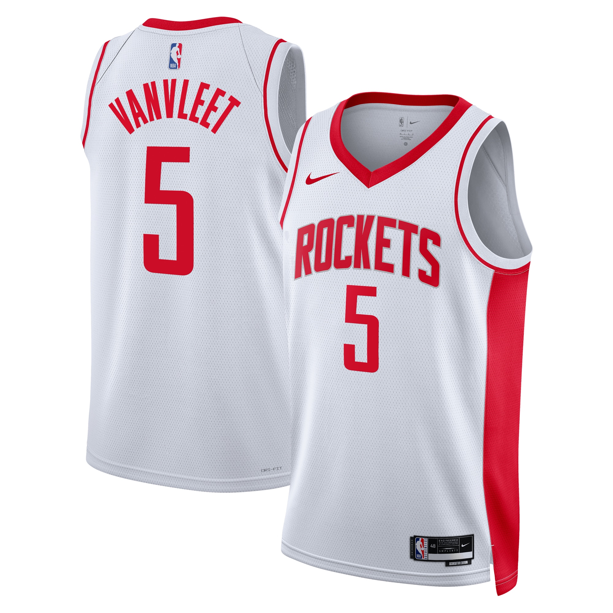 Houston Rockets Association Edition Swingman White Fred VanVlee Unisex NBA Jersey Unisex