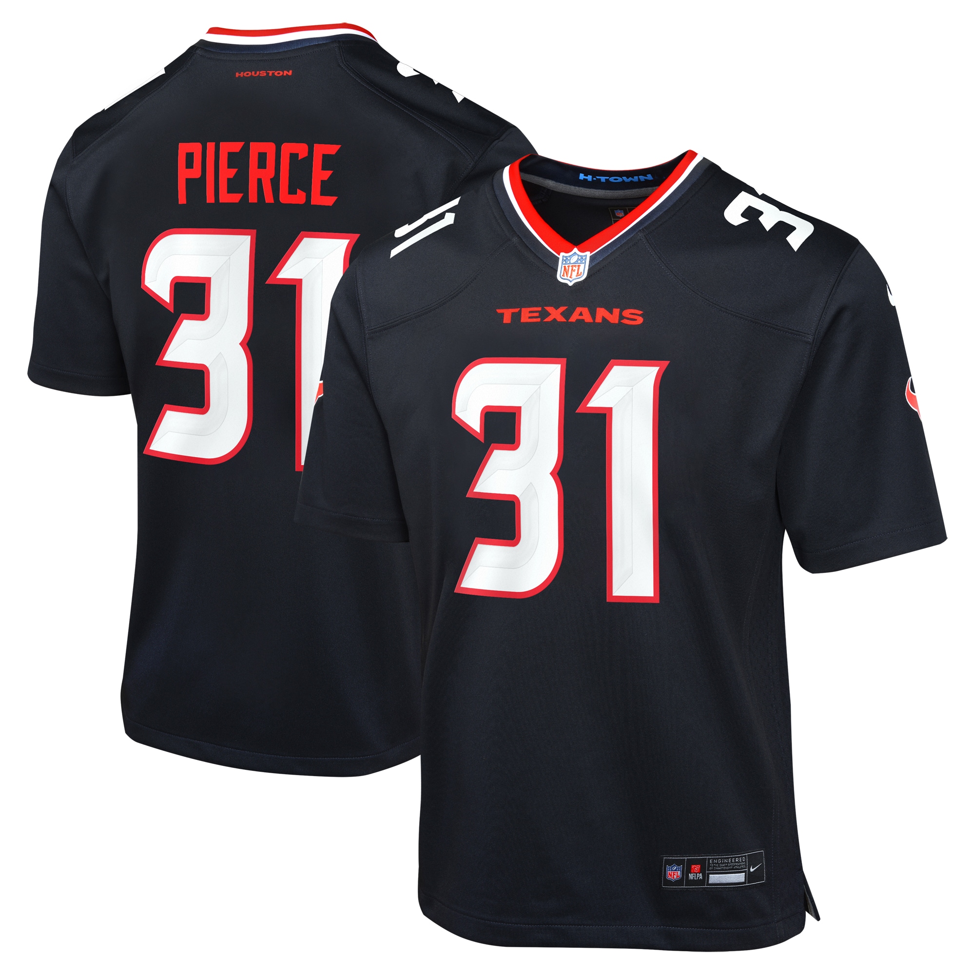 Houston Texans Dameon Pierce Navy Game NFL Jersey Youth