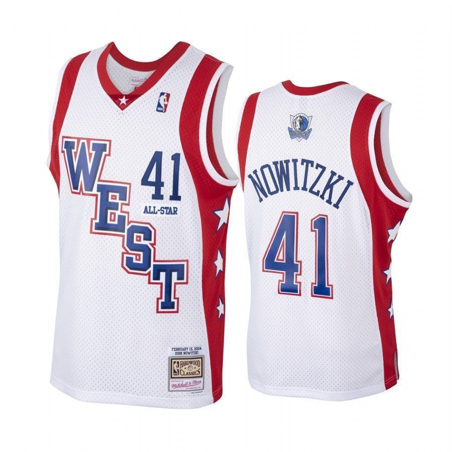 2004 All Star Dirk Nowitzki 41 Hardwood Classics NBA Jersey Men's
