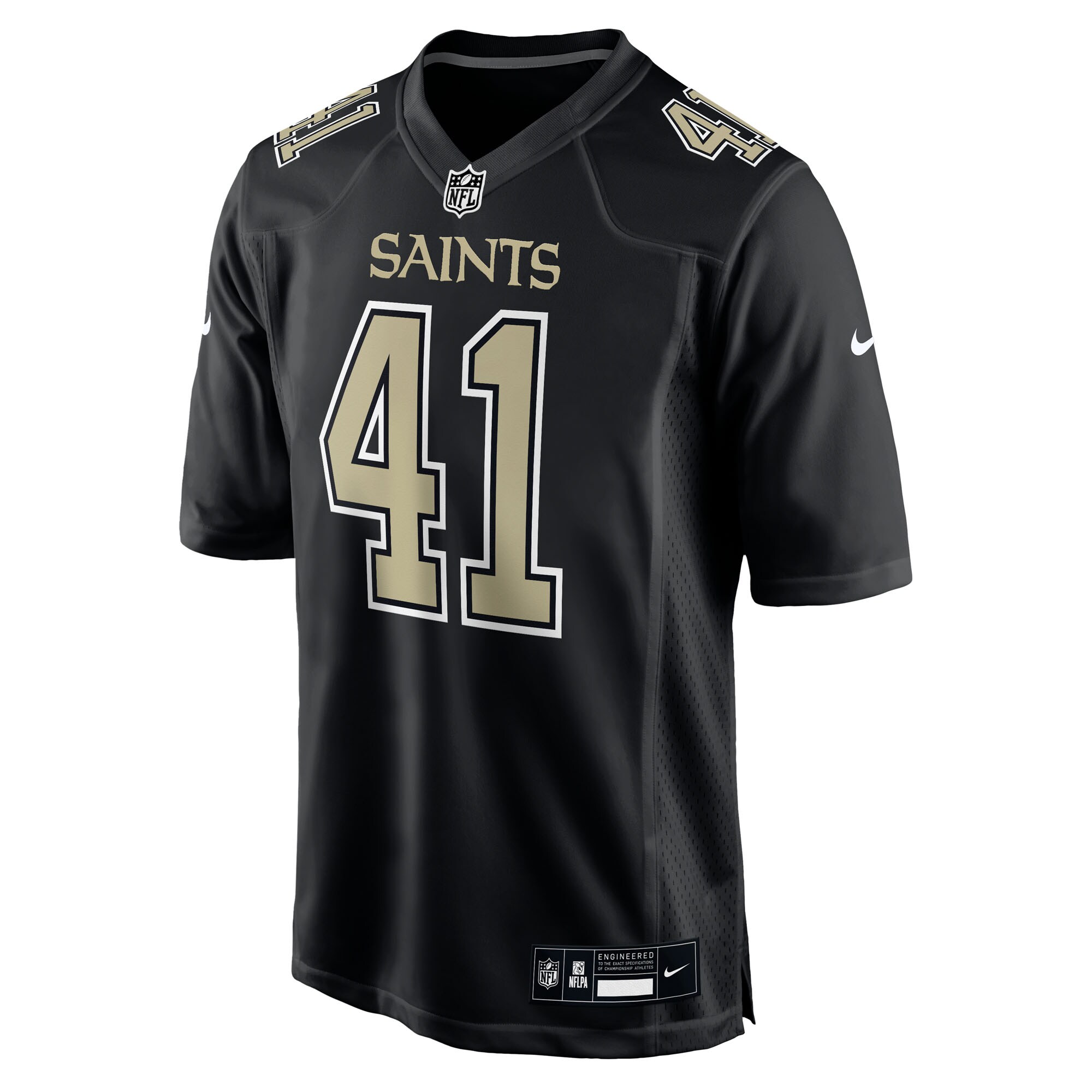 New Orleans Saints Alvin Kamara Carbon Black Fashion Game NFL Jersey Men's