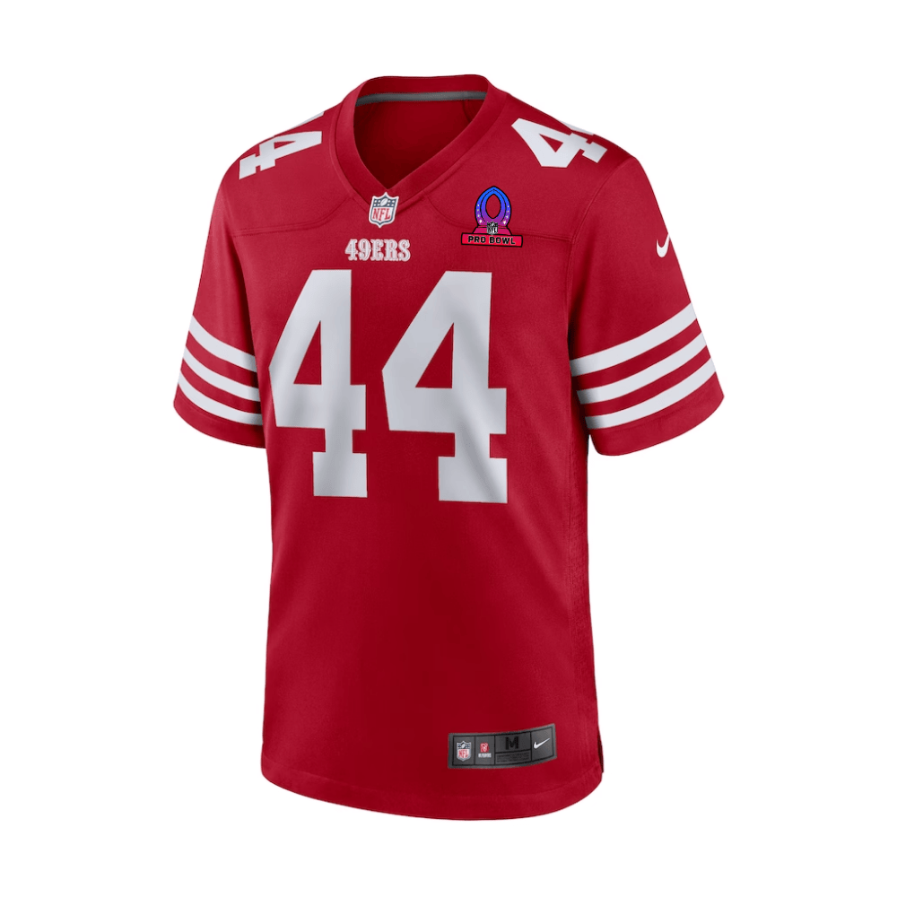 Kyle Juszczyk 44 San Francisco 49ers 2025 Pro Bowl Patch Game Scarlet NFL Jersey Men's