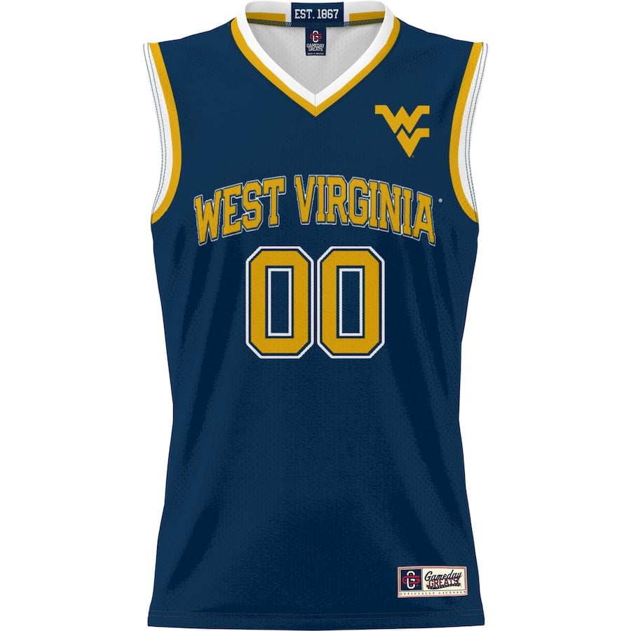 West Virginia Mountaineers NIL Custom Navy NCAA Jersey Men's