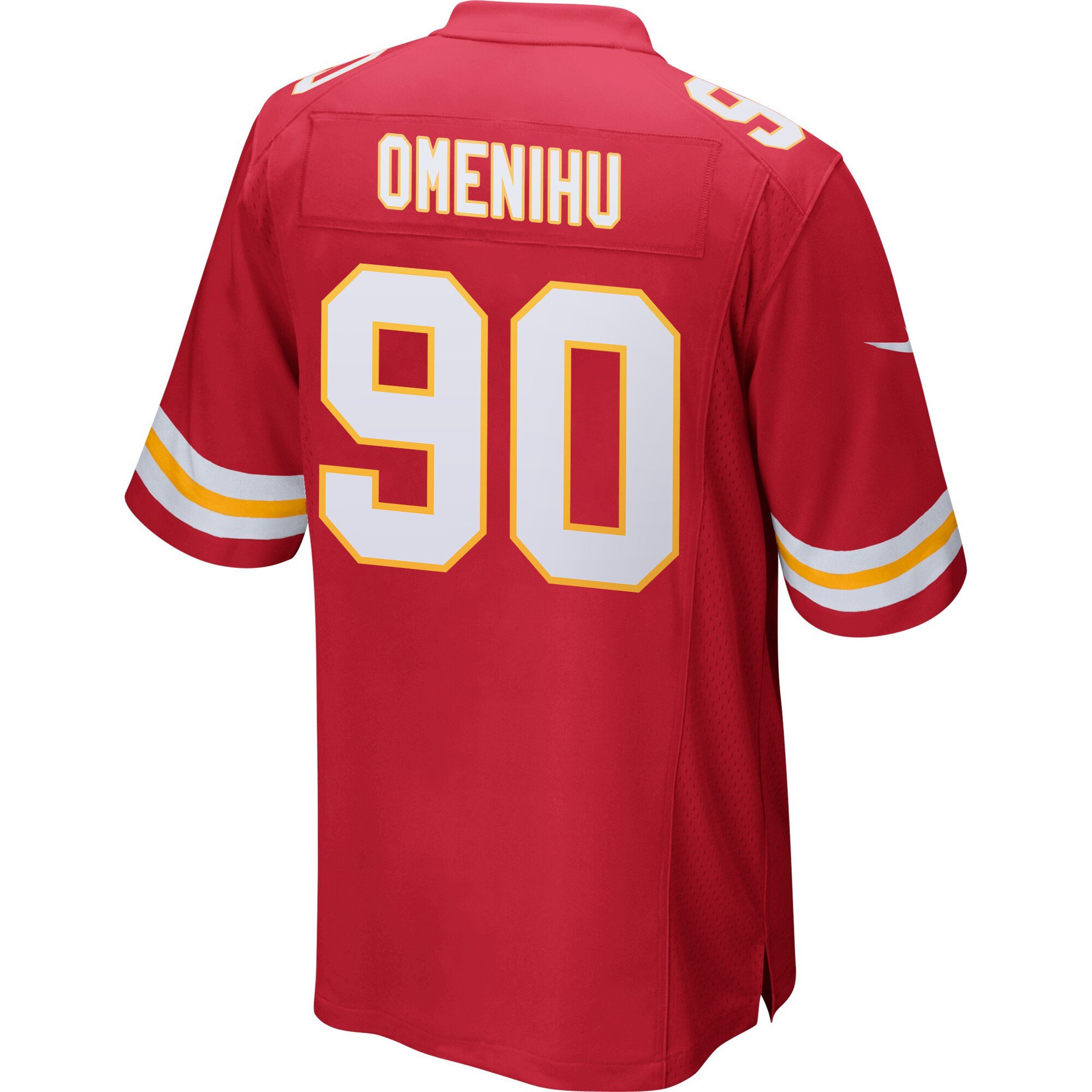 Charles Omenihu 90 Kansas City Chiefs Super Bowl LIX Champions Patch New Orleans A Symphony of Sport' EMBROIDERED Game Red NFL Jersey Men's