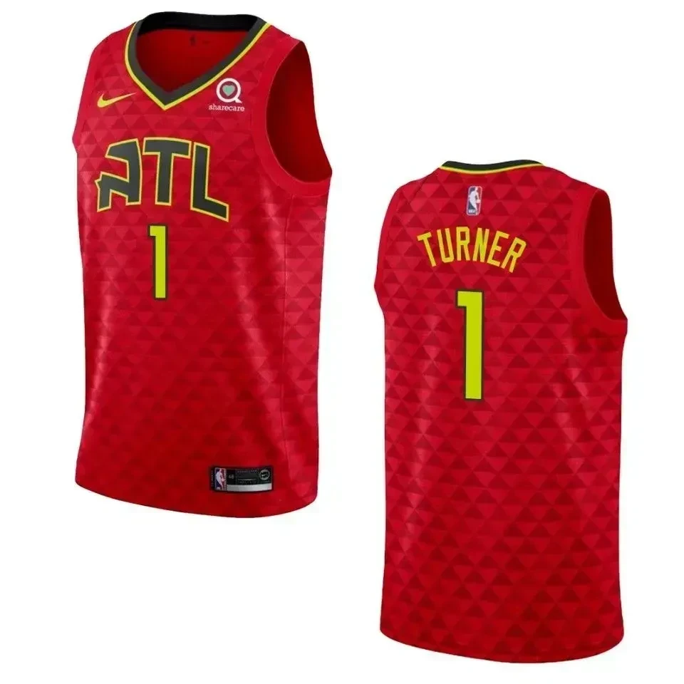 Atlanta Hawks 1 Evan Turner Statement Swingman Red NBA Jersey Men's