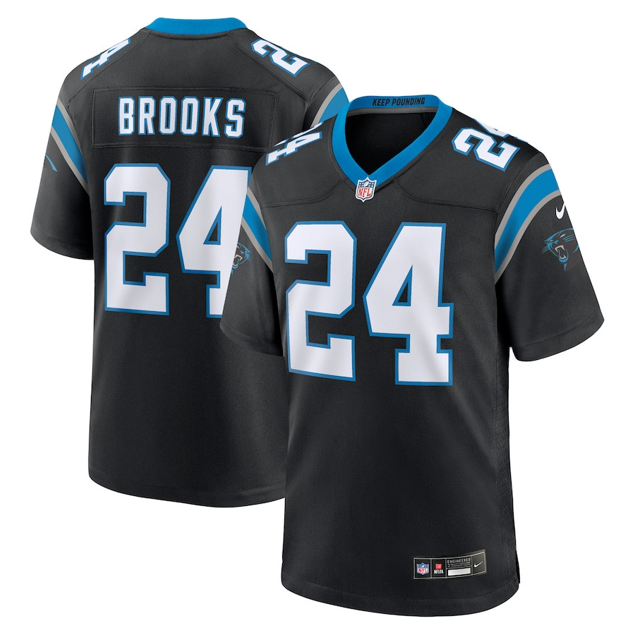 Jonathon Brooks 24 Carolina Panthers Game Black NFL Jersey Men's