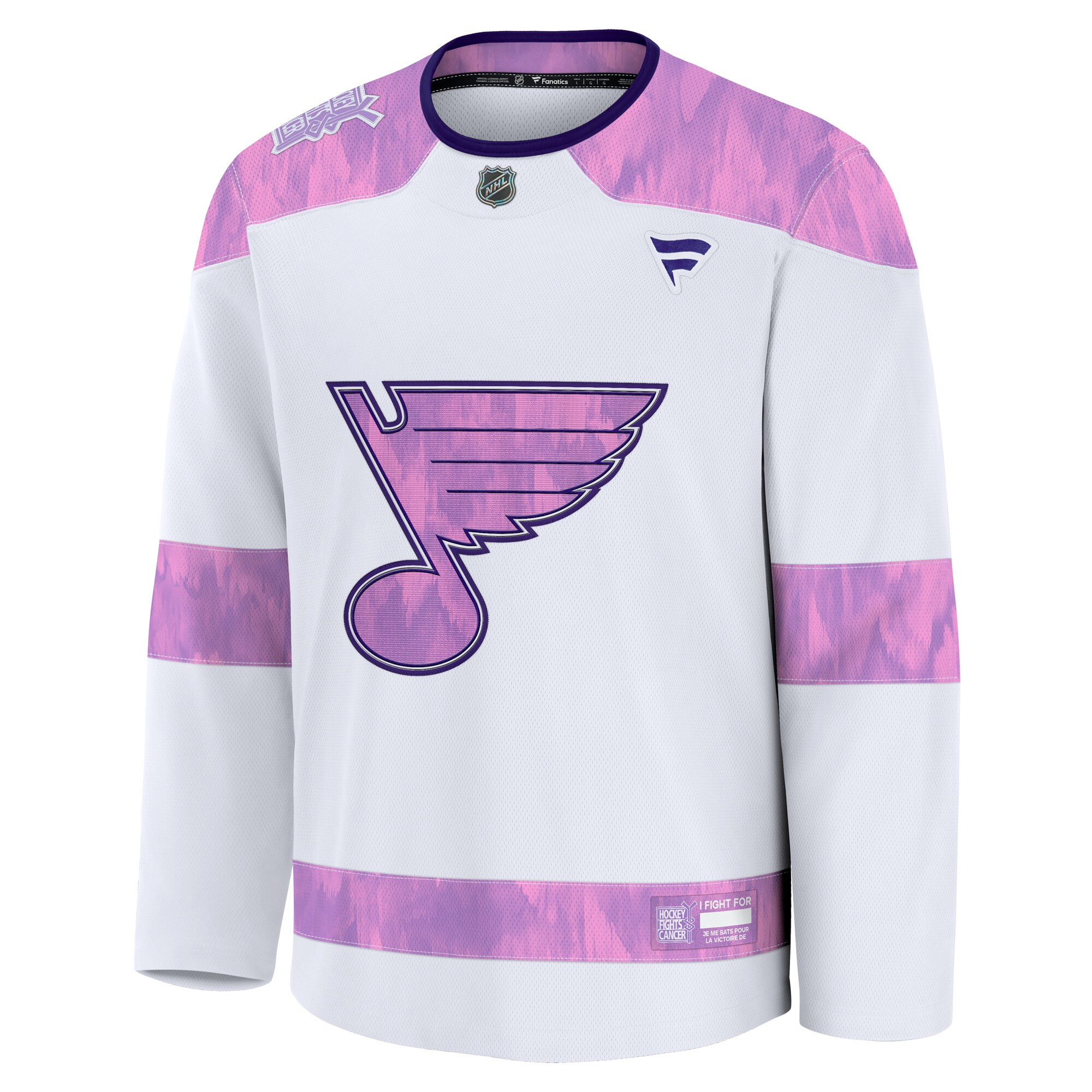 St. Louis Blues White 2024 Fights Cancer Practice NHL Jersey Men's