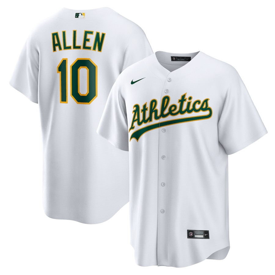 Nick Allen 10 Oakland Athletics Home White MLB Jersey Men's