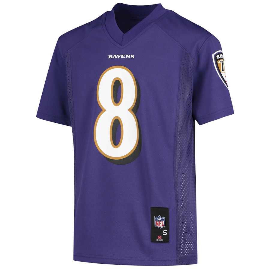 Lamar Jackson 8 Baltimore Ravens Purple NFL Jersey Youth