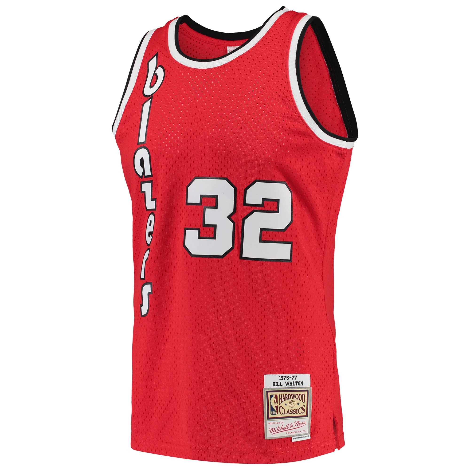 Mitchell Ness Bill Walton Red Portland Trail Blazers 1976-77 Hardwood Classics Swingman Player NBA Jersey Men's