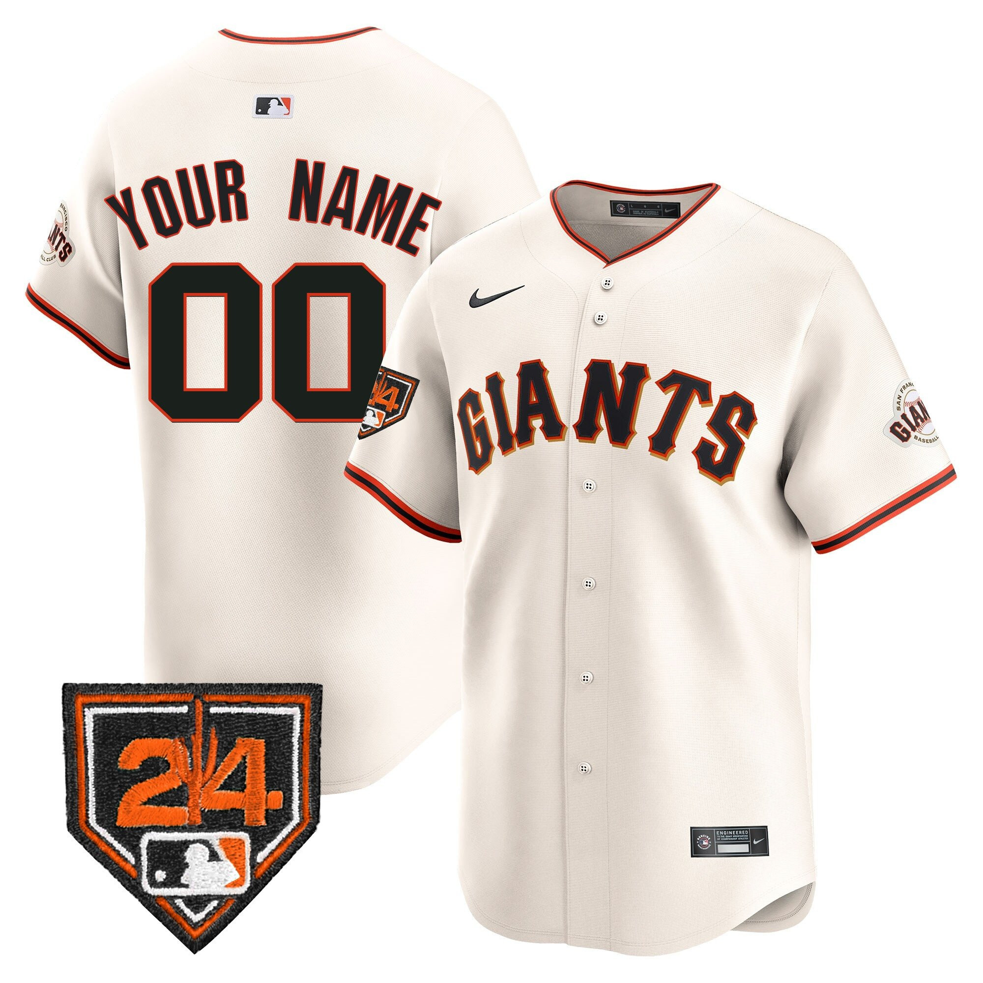 San Francisco Giants 2024 Spring Training Patch Custom Cream MLB Jersey Men's