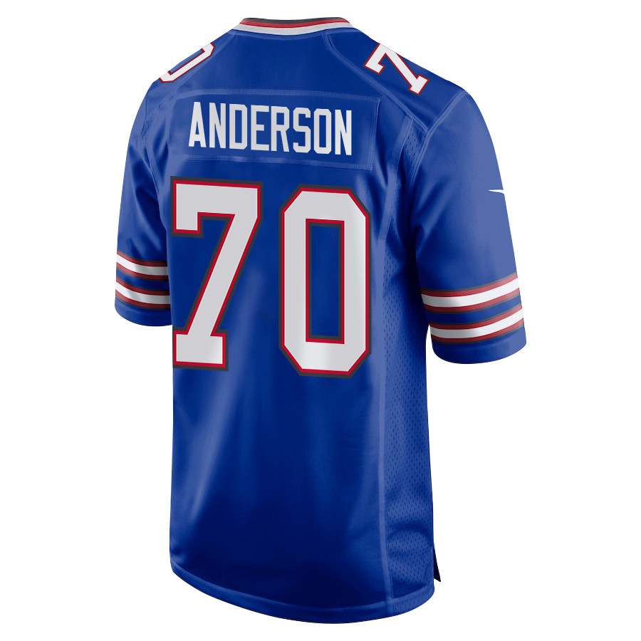 Alec Anderson 70 Buffalo Bills Super Bowl LIX New Orleans Patch Game Royal NFL Jersey Men's