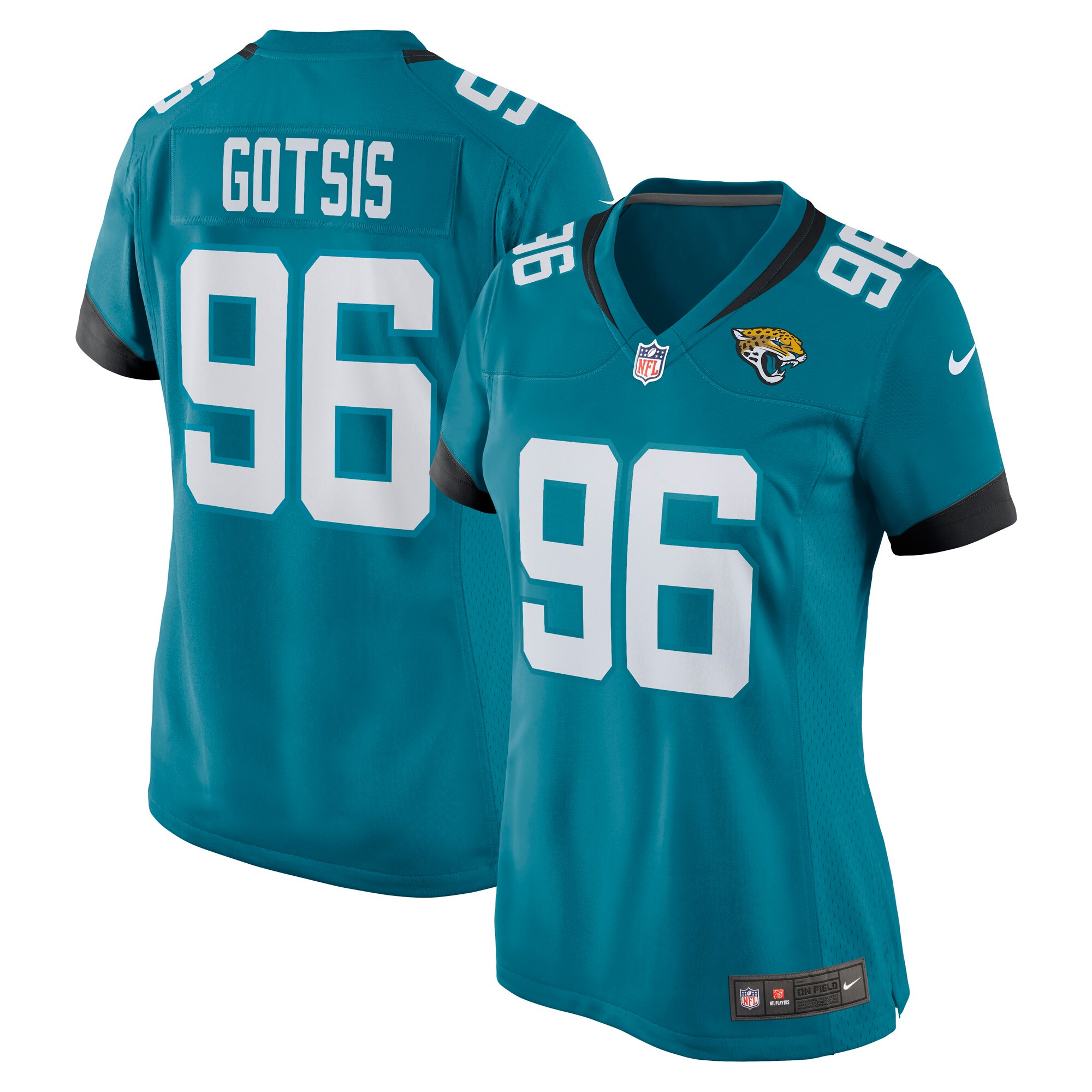 Jacksonville Jaguars Adam Gotsis Teal Game NFL Jersey Women's