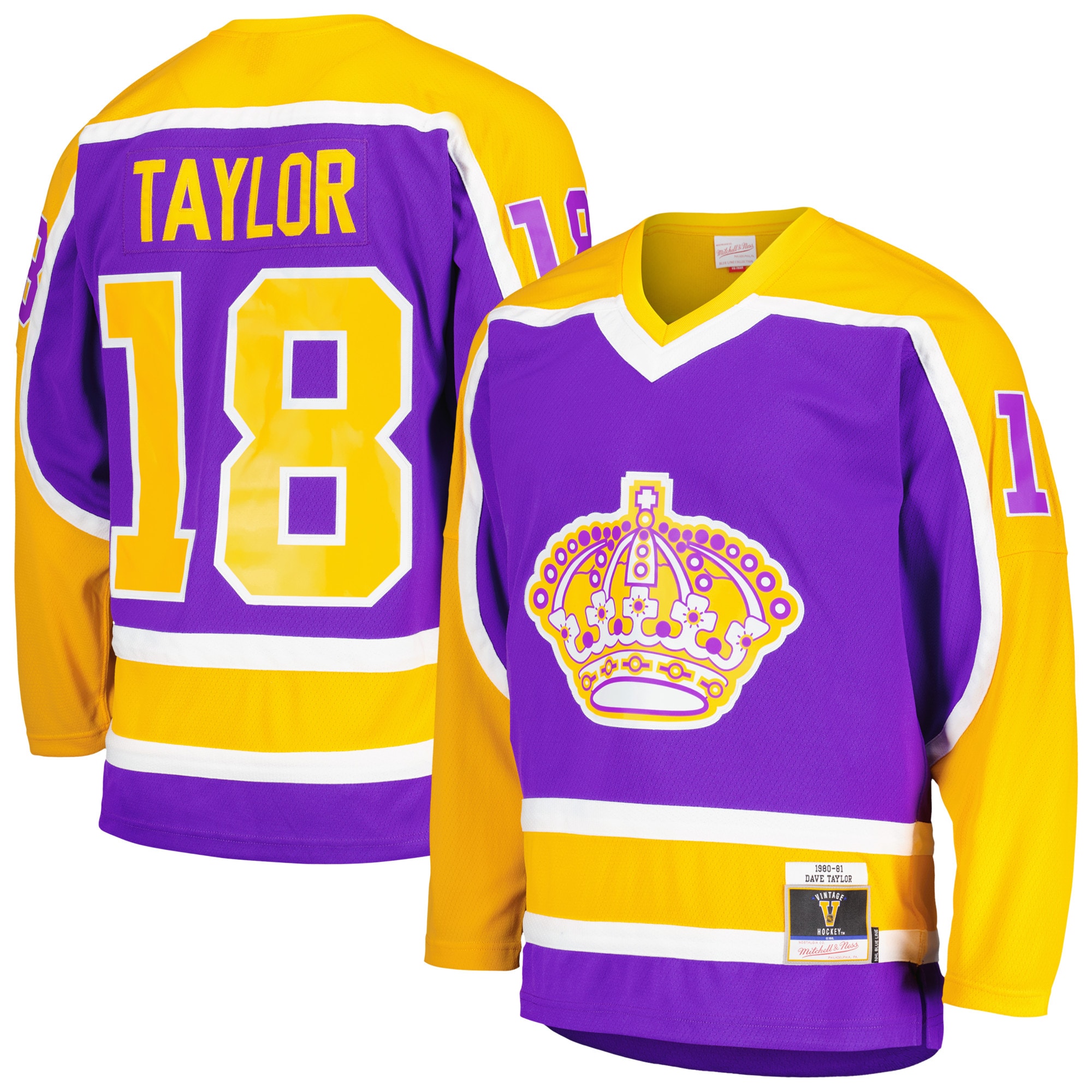Los Angeles Kings Dave Taylor Mitchell Ness Purple 1980/81 Blue Line Player NHL Jersey Men's