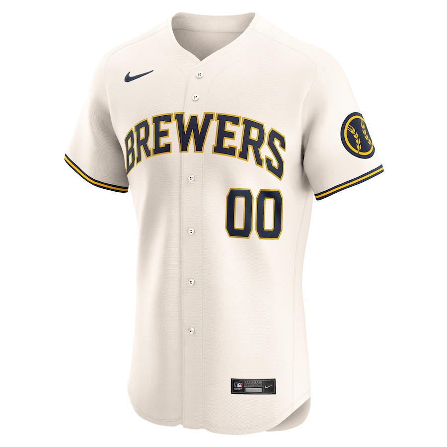 Bob Uecker #9 Milwaukee Brewers Home ELITE Cream MLB Jersey Men's