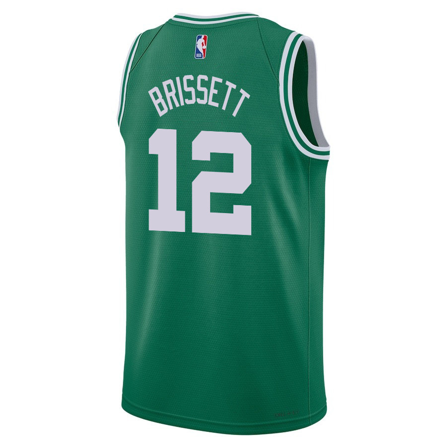 Oshae Brissett 12 Boston Celtics 2024 FINALS CHAMPIONS Icon Edition Kelly Green NBA Jersey Men's