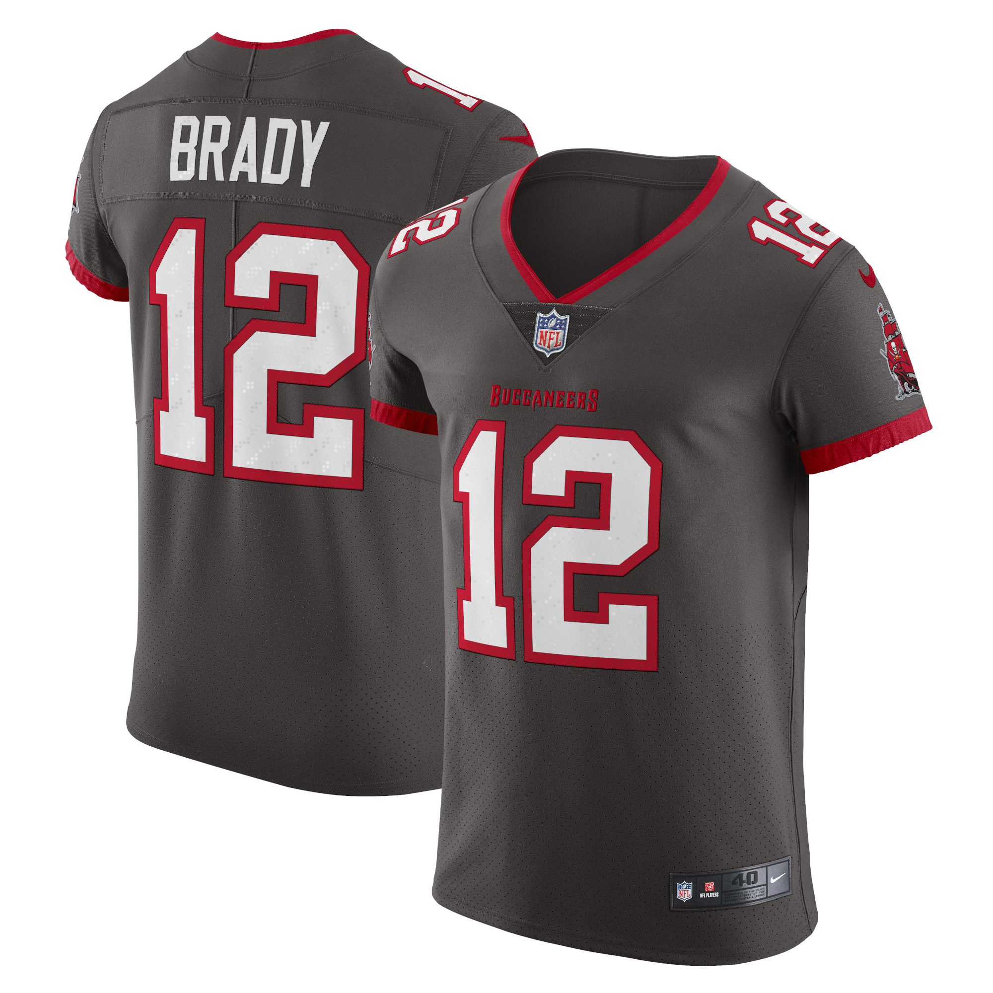 Tampa Bay Buccaneers Tom Brady Pewter Alternate Vapor Elite NFL Jersey Men's