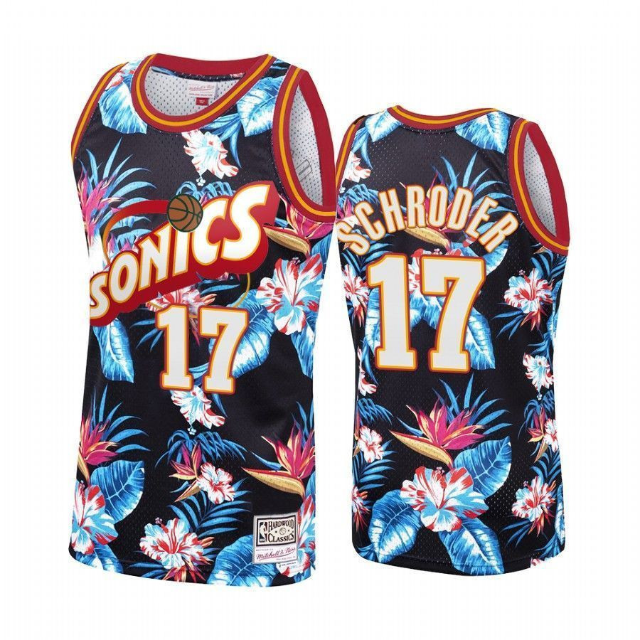 Oklahoma City Thunder Dennis Schroder 17 Floral Fashion NBA Jersey Men's