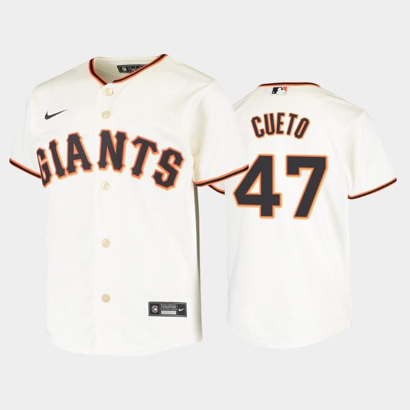 San Francisco Giants 47 Johnny Cueto Cream Home MLB Jersey Youth