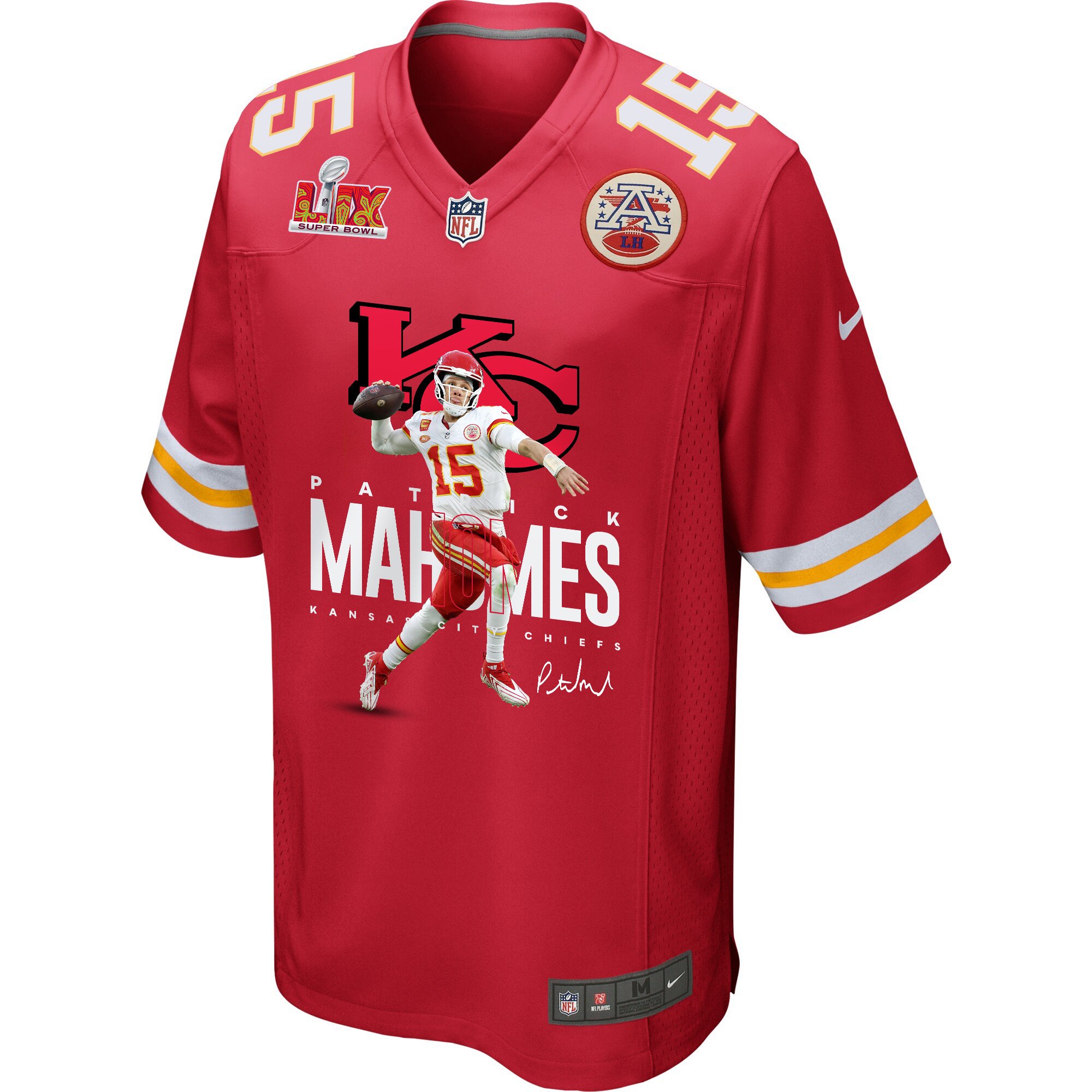 Patrick Mahomes 15 Kansas City Chiefs Magician Game Red NFL Jersey Men's