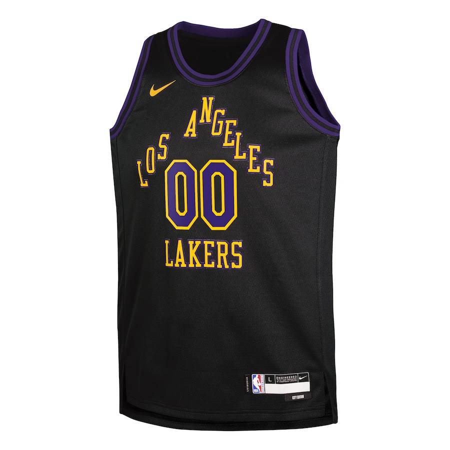 Los Angeles Lakers 2023/24 City Edition Swingman Custom Black NBA Jersey Youth