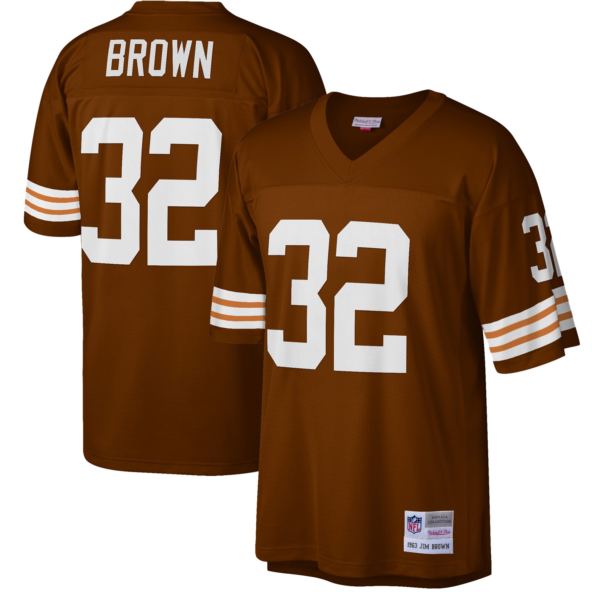 Cleveland Browns Jim Brown Mitchell Ness Brown Big Tall 1963 Retired Player NFL Jersey Men's