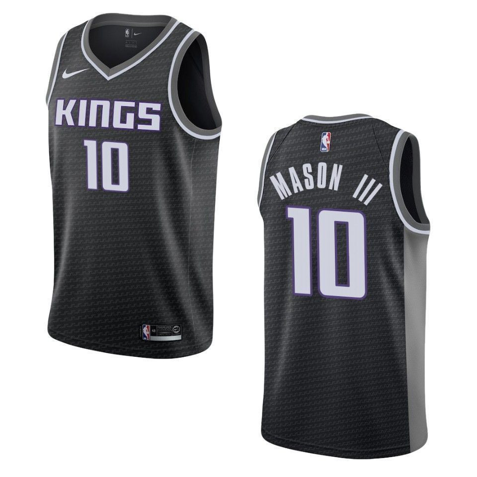 Sacramento Kings 10 Frank Mason Iii Statement Swingman Black NBA Jersey Men's
