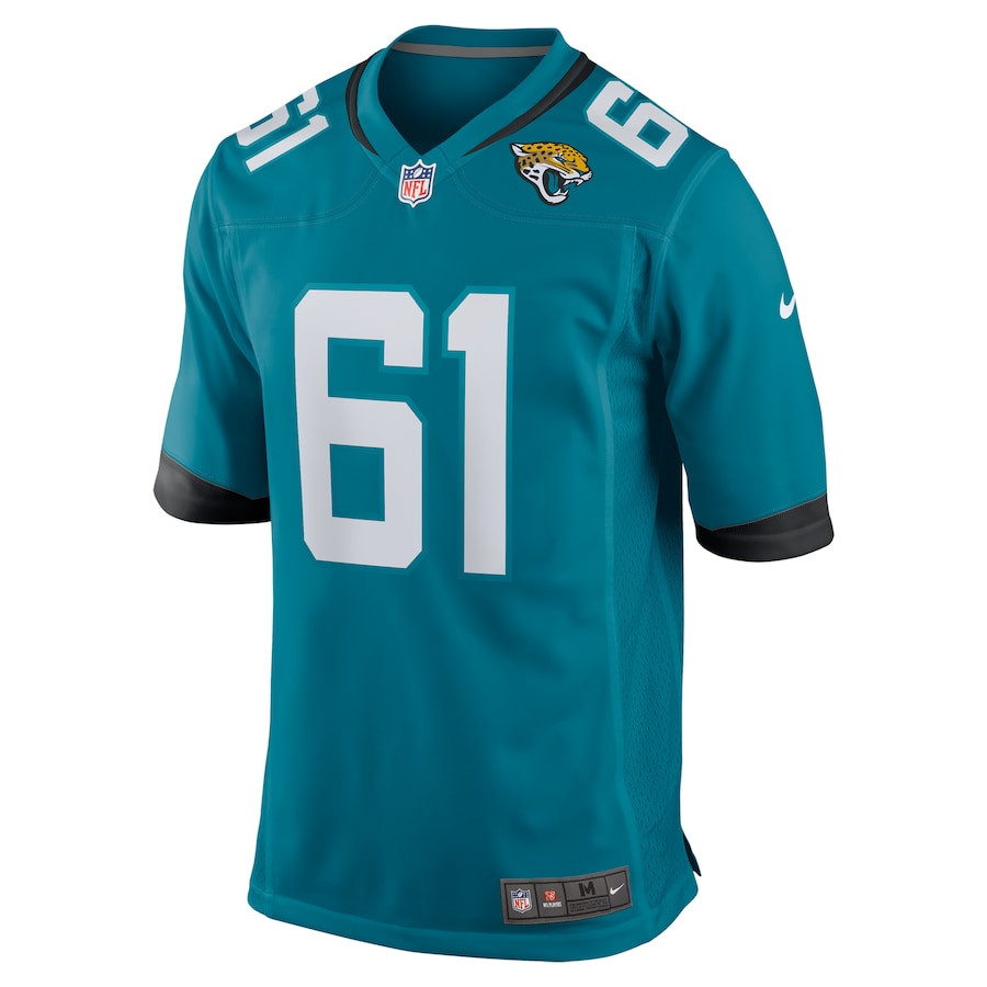Jerome Carvin 61 Jacksonville Jaguars Team Game Teal NFL Jersey Men's