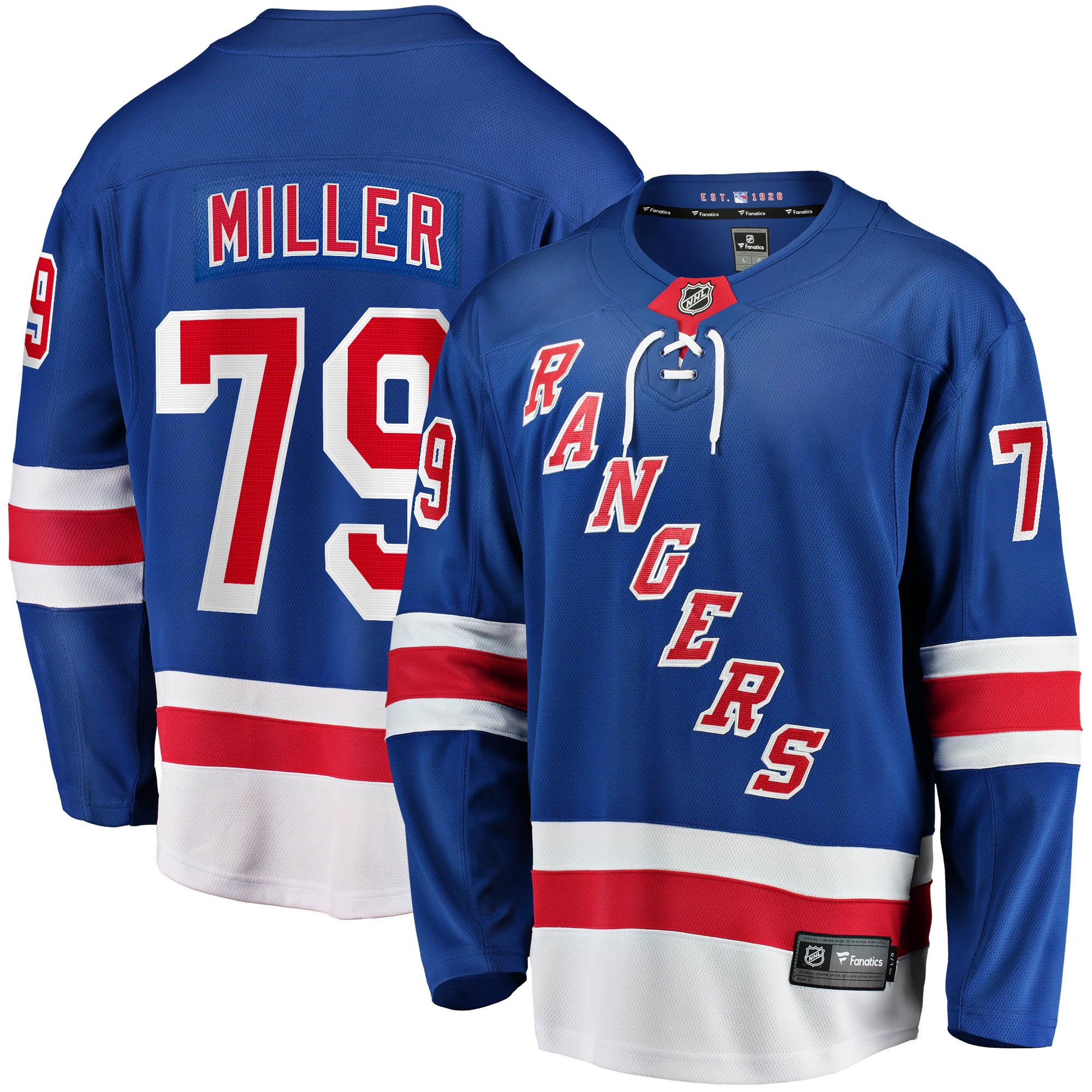 New York Rangers K'Andre Miller Blue Home Breakaway NHL Jersey Men's