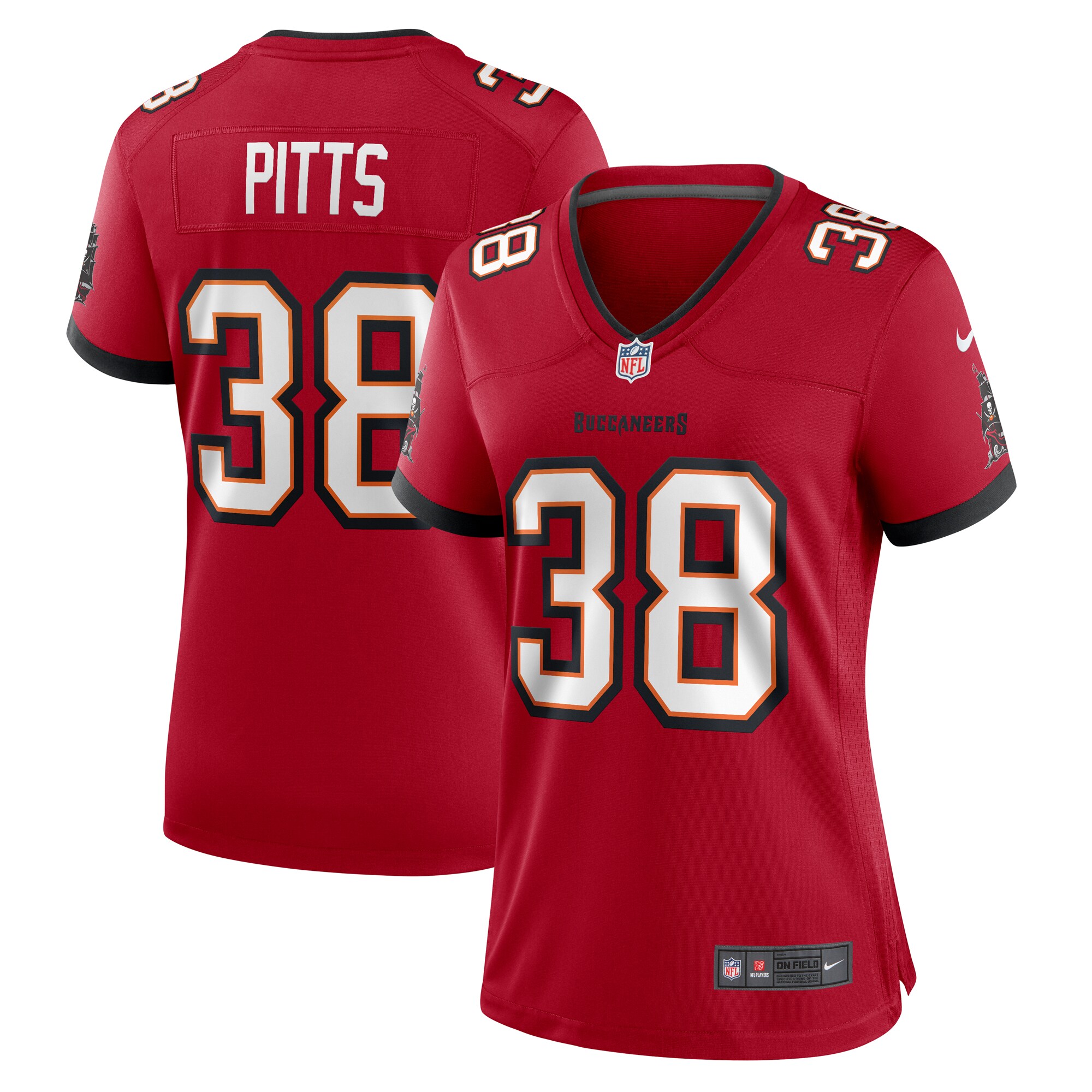 Tampa Bay Buccaneers Derrek Pitts Red Game NFL Jersey Women's