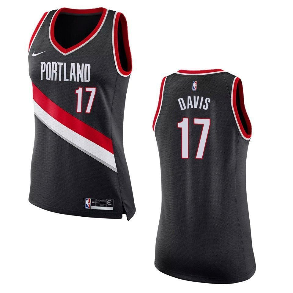 Portland Trail Blazers 17 Ed Davis Icon Swingman Black NBA Jersey Women's