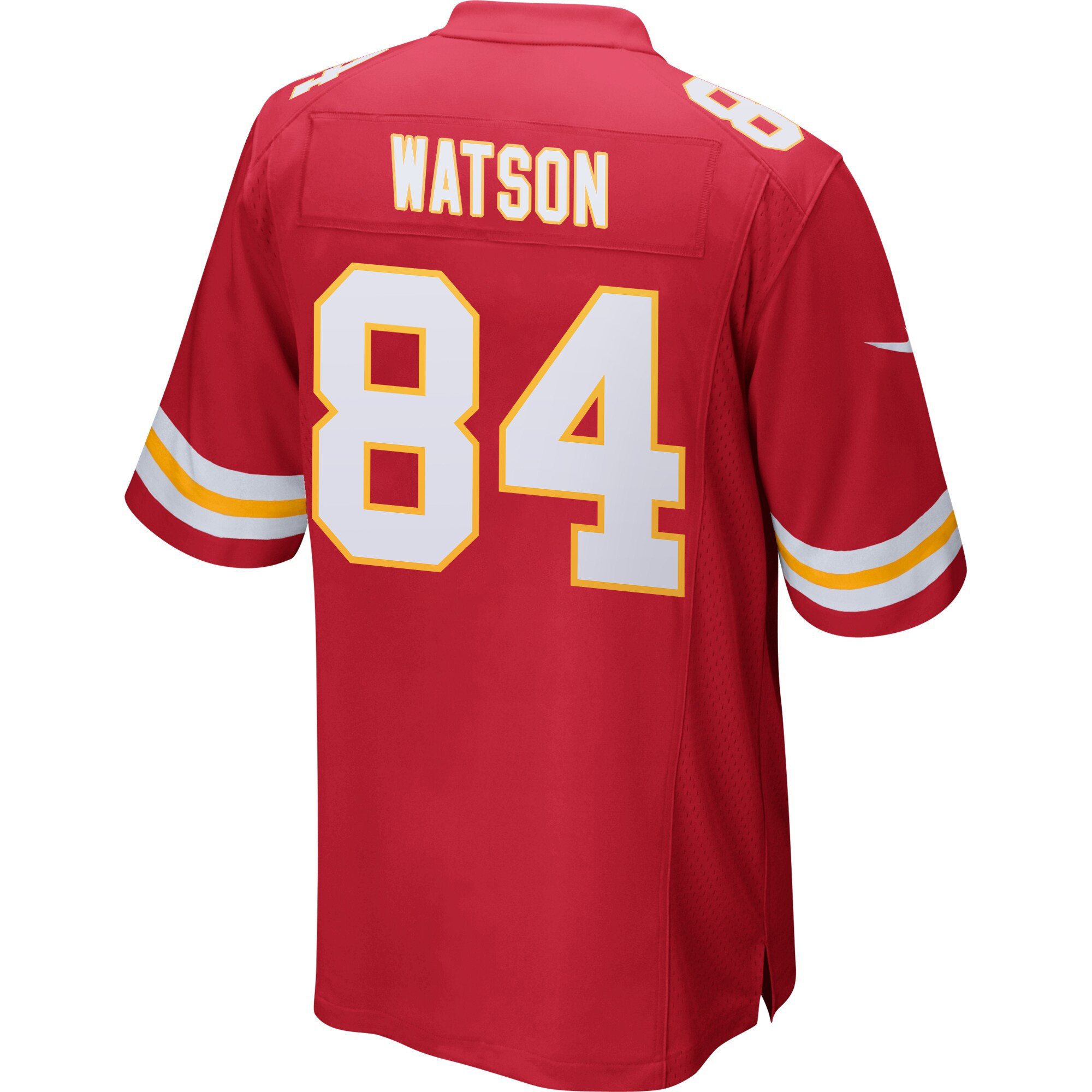 Justin Watson 84 Kansas City Chiefs Super Bowl LIX Champions Patch Game Red NFL Jersey Men's