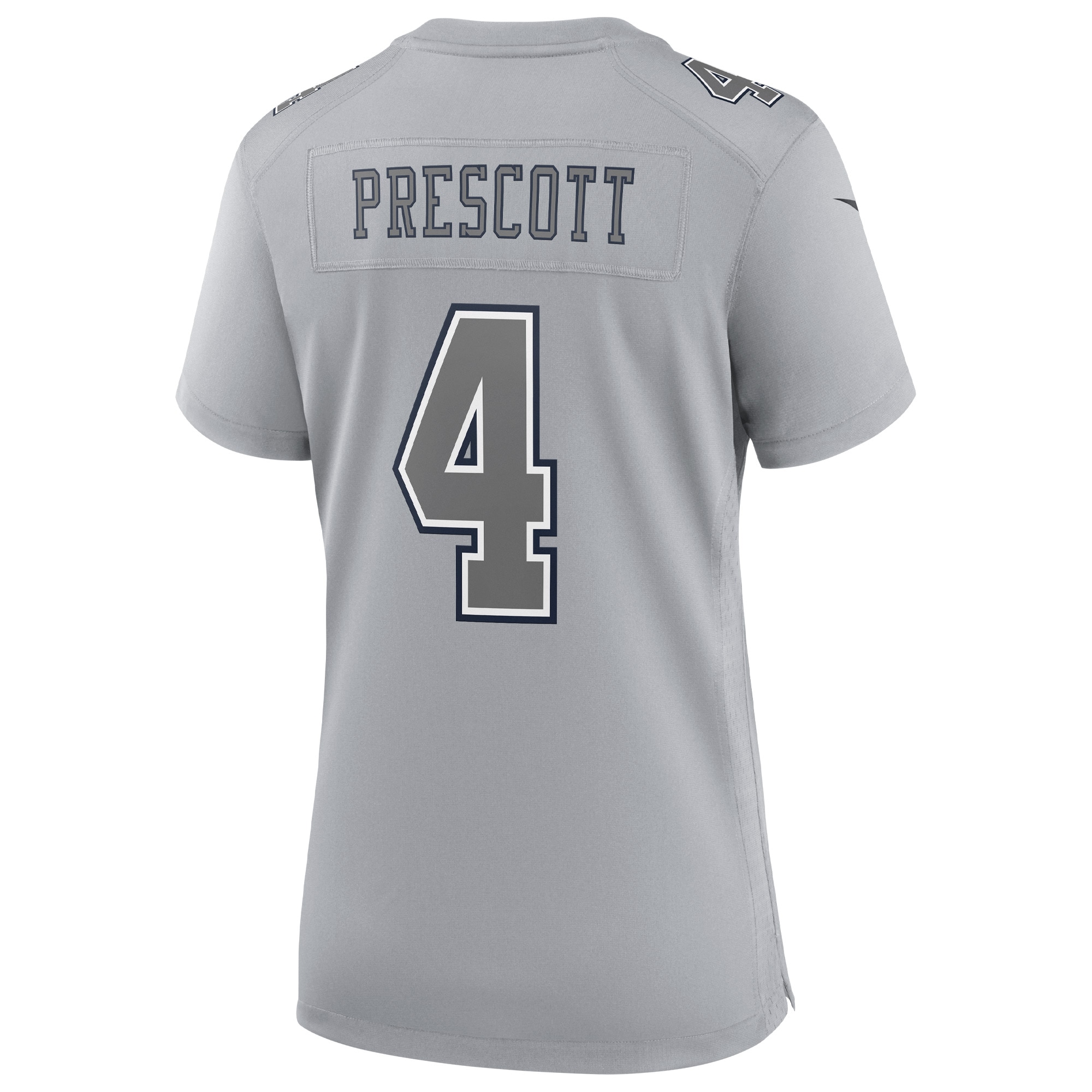 Dallas Cowboys Dak Prescott Gray Atmosphere Fashion Game NFL Jersey Women's