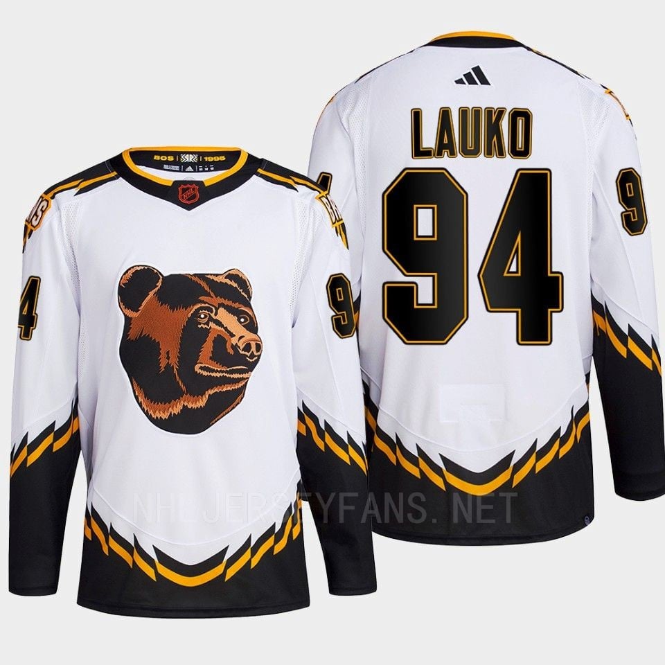 Boston Bruins 2022 Reverse Retro 2.0 Jakub Lauko 94 White Primegreen NHL Jersey Men's