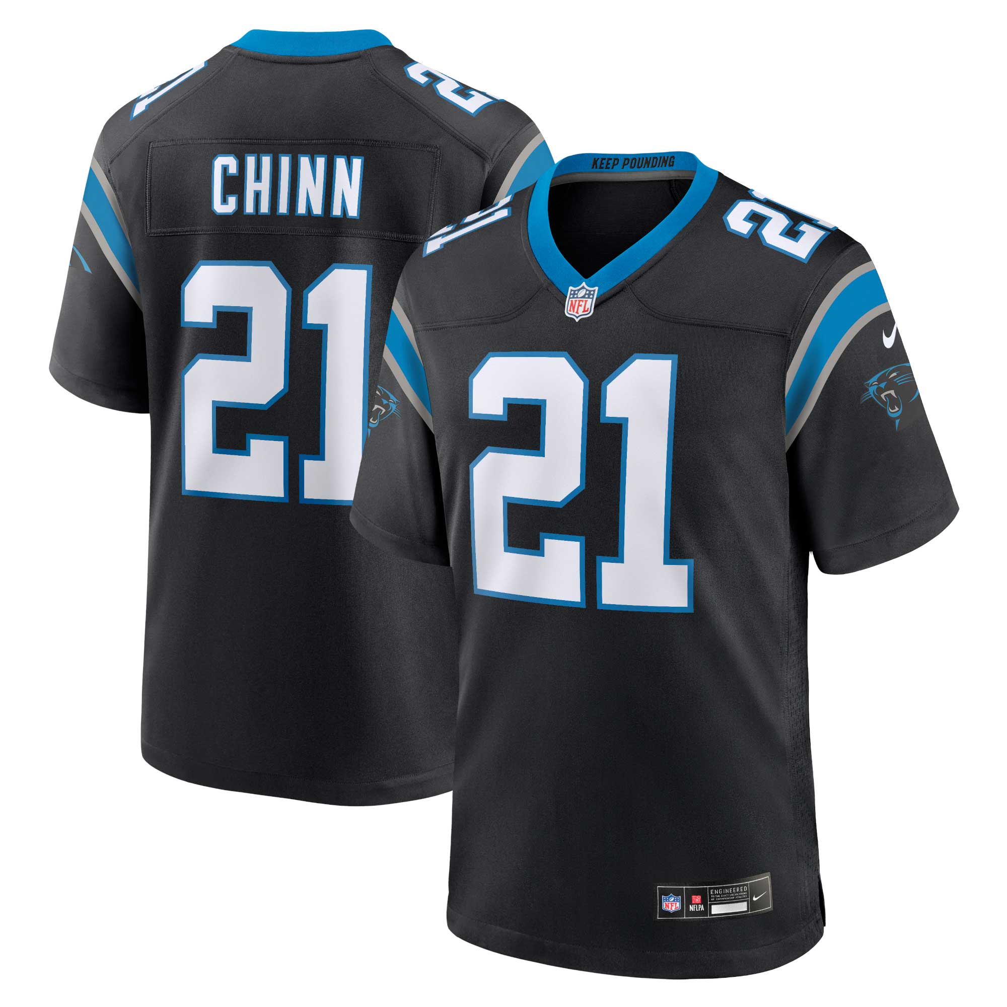 Carolina Panthers Jeremy Chinn Black Game NFL Jersey Men's