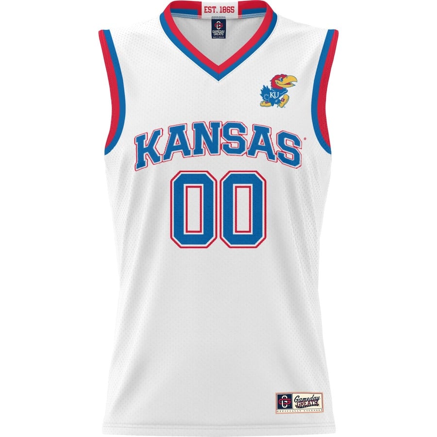 Kansas Jayhawks NIL Custom White NCAA Jersey Men's