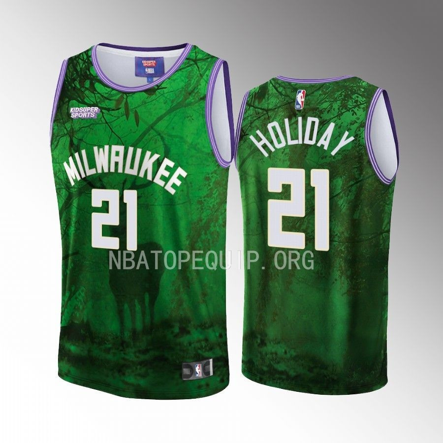 Jrue Holiday 21 Milwaukee Bucks KidSuper Studio Unisex Hometown NBA Jersey Unisex