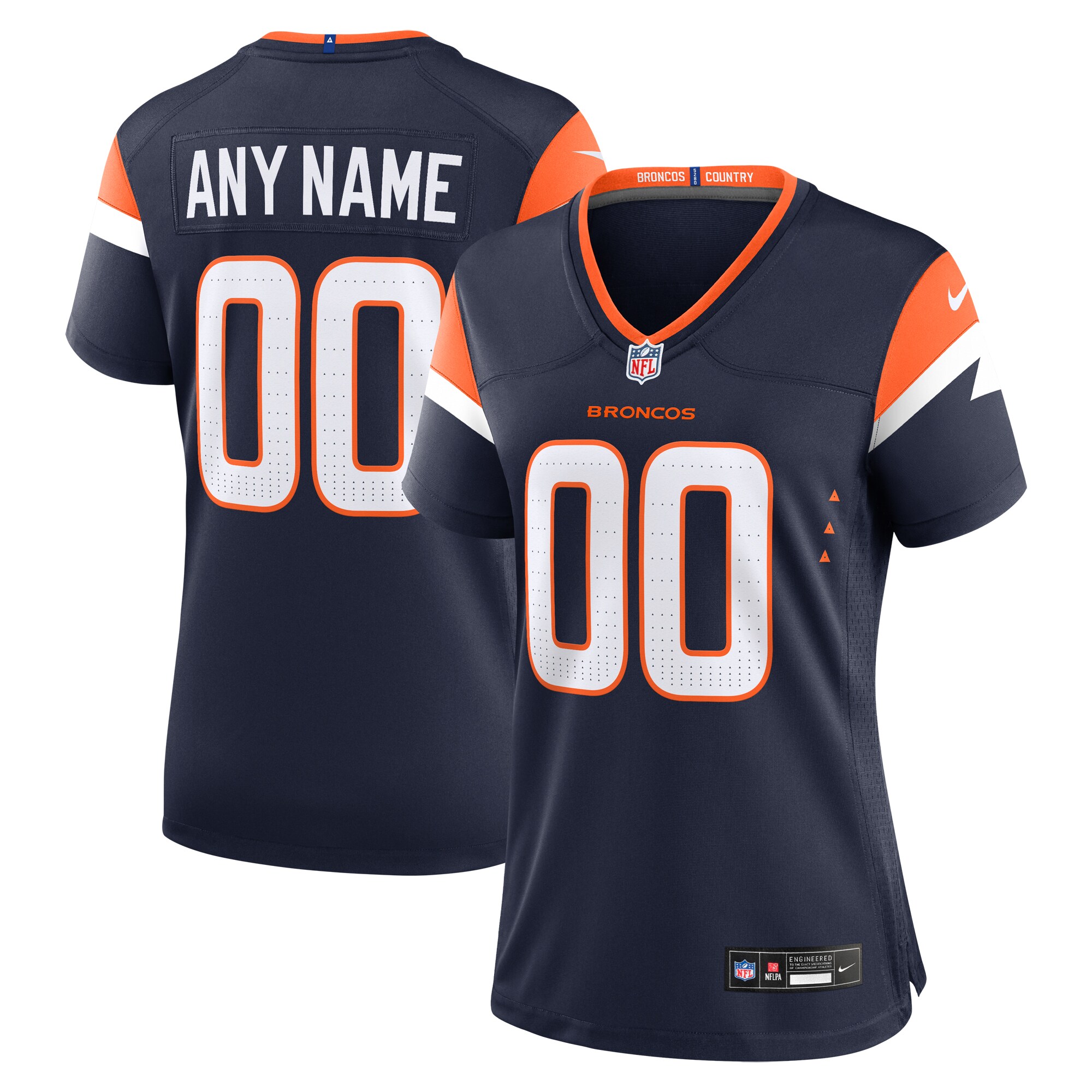 Denver Broncos Navy Alternate Mile High Collection Custom Game NFL Jersey Women's