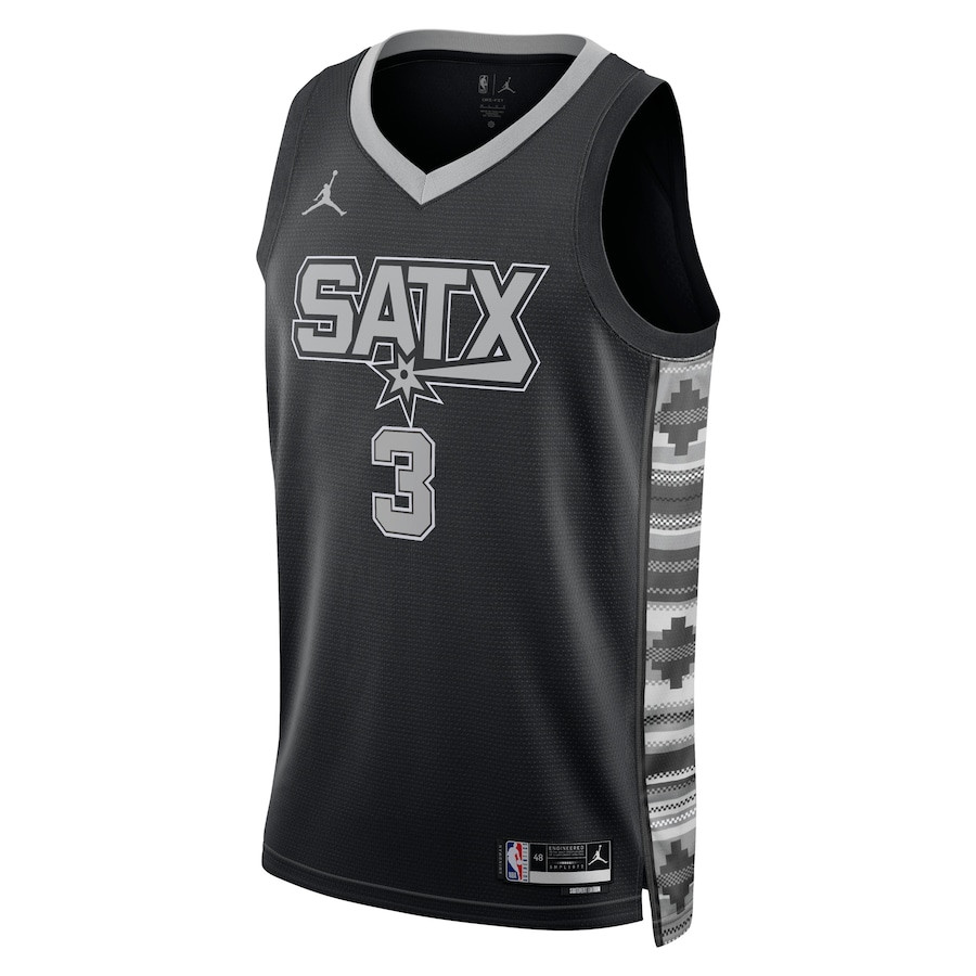Keldon Johnson 3 San Antonio Spurs Unisex Swingman Statement Edition Black NBA Jersey Unisex