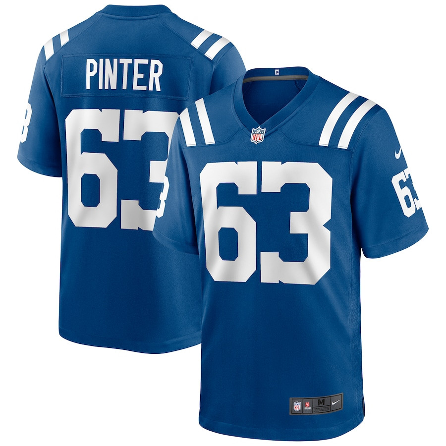 Danny Pinter 63 Indianapolis Colts Game Royal NFL Jersey Men's